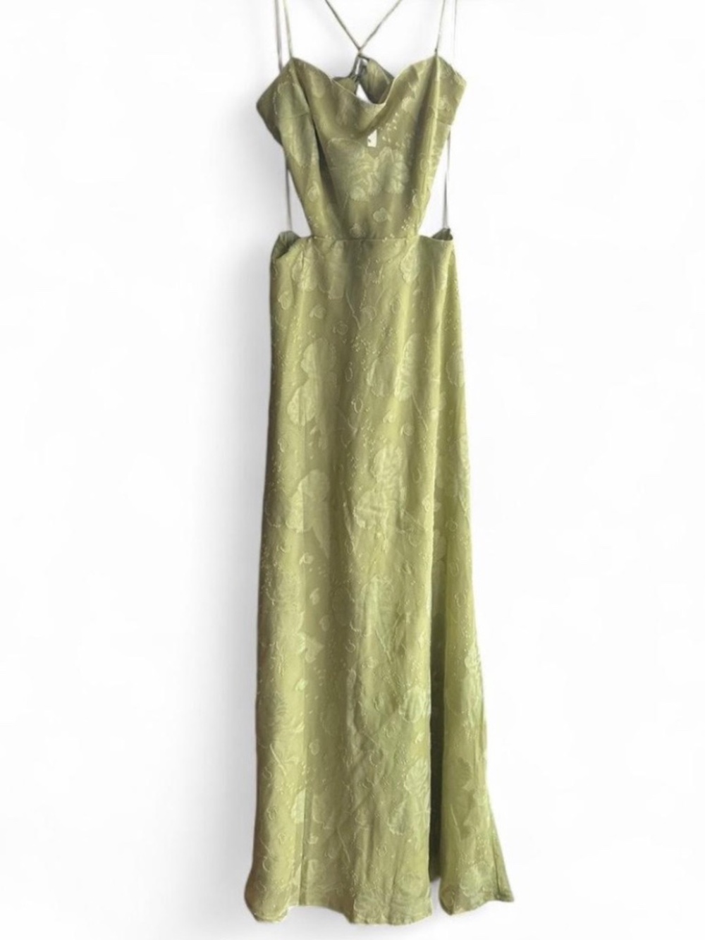 Hello Molly green floral dress with open back